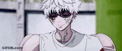 Man With White Hair Red Eyes White Shirt Sunglasses GIF