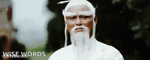 Man With White Wig And Beard By Wise Words Sign GIF