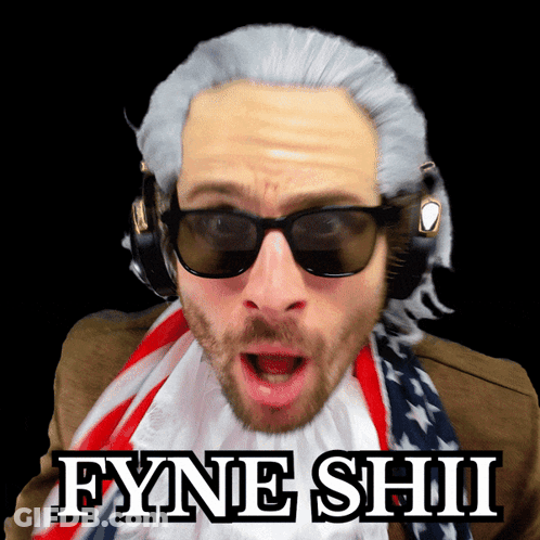 Man With Wig And Sunglasses Fyne Shii On Face GIF