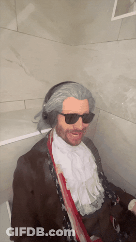 Man With Wig And Sunglasses GIF