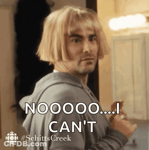 Man With Wig Saying Nooooo I Can't GIF