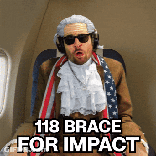 Man With Wig Sunglasses Airplane 118 Brace For Impact GIF
