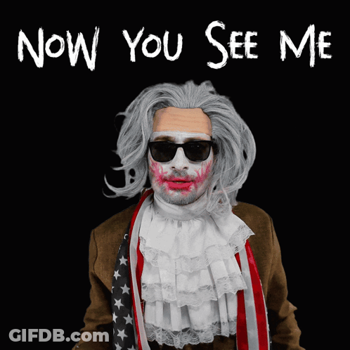 Man With Wig Sunglasses Saying Now You See Me GIF