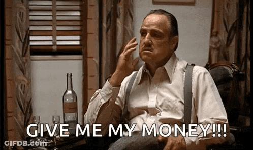 Man With Wine Says Give Me My Money GIF