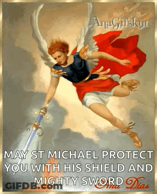 Man With Wings Holding Sword GIF