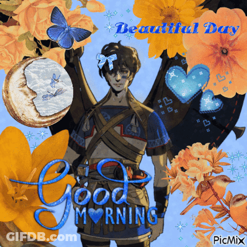 Man With Wings Saying Good Morning Beautiful Day GIF