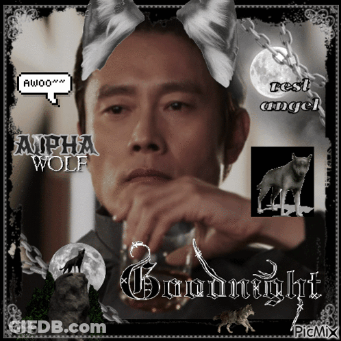 Man With Wolf Head Rest Angel GIF