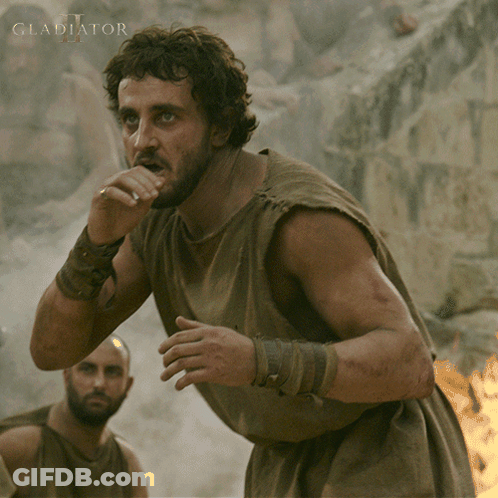 Man With Word Gladiator GIF