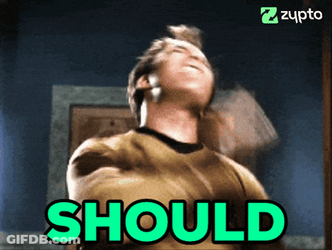 Man With Word Should GIF
