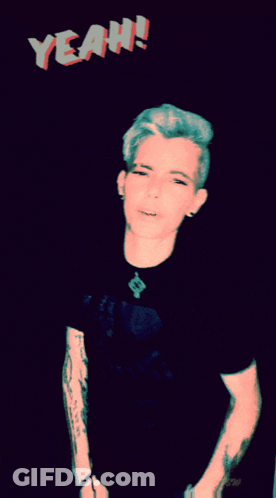 Man With Yeah Above GIF