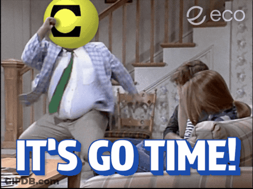 Man With Yellow Ball On Head Says Its Go Time GIF