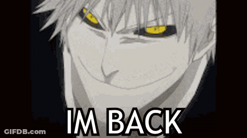 Man With Yellow Eyes Saying I'm Back GIF