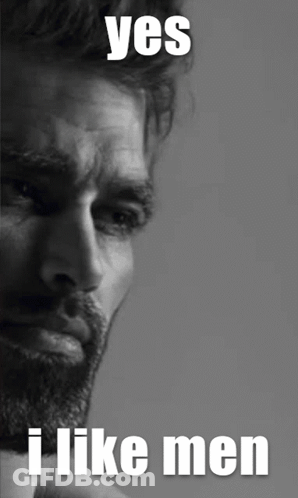 Man With Yes I Like Men Text GIF