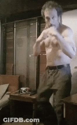 Man Without Shirt Arms Outstretched GIF