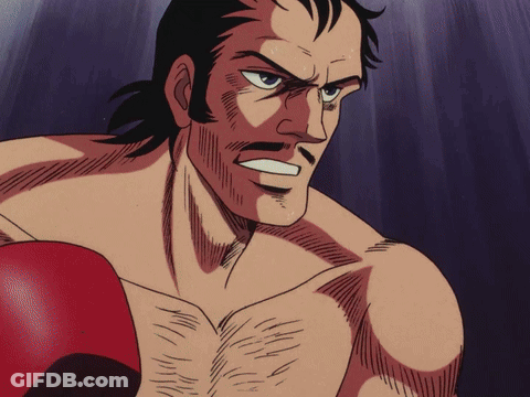 Man Without Shirt Boxing Gloves Mustache GIF