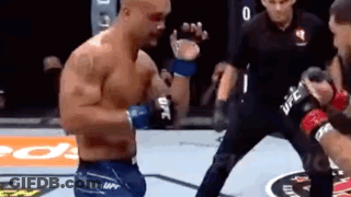 Man Without Shirt Fighting In Boxing Ring GIF