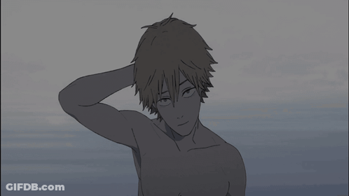 Man Without Shirt Holding Hand To Head GIF