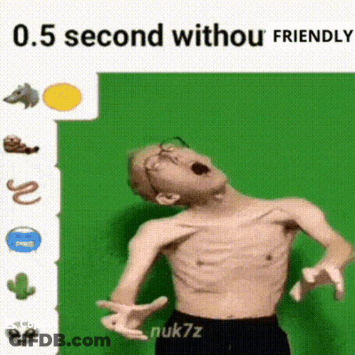 Man Without Shirt In Front Of Green Screen Saying 0.5 Second Without Friendly GIF