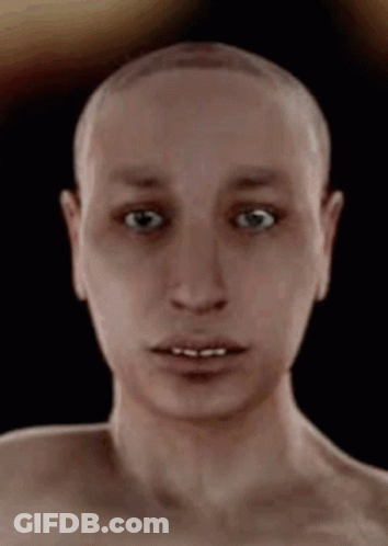 Man Without Shirt Looking At Camera GIF