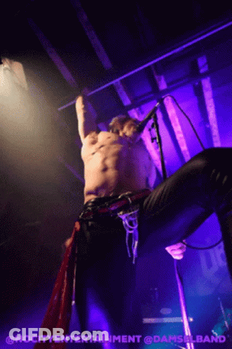 Man Without Shirt Singing Into Microphone Nocityentertainment GIF