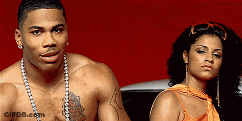 Man Without Shirt Standing Next To Woman GIF