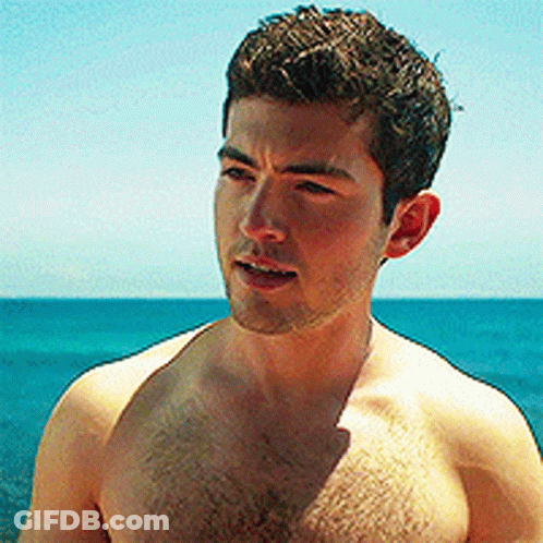 Man Without Shirt Standing Ocean GIF