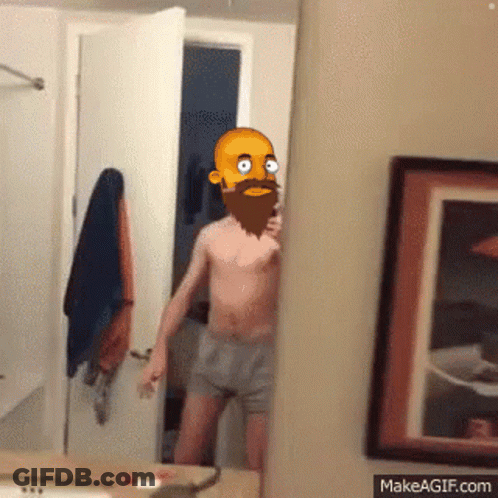 Man Without Shirt Taking Mirror Selfie GIF