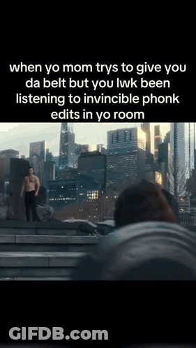 Man Without Shirt Walking Down Stairs In City GIF