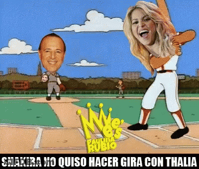 Man Woman Baseball Field Shakira No Quiso Hacer Gira Con Thalia GIF