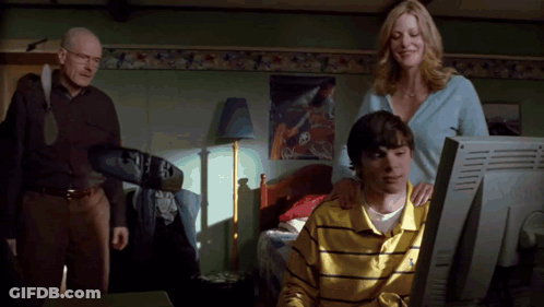 Man Woman Boy Looking At Computer GIF