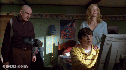 Man Woman Boy Looking At Computer Monitor GIF