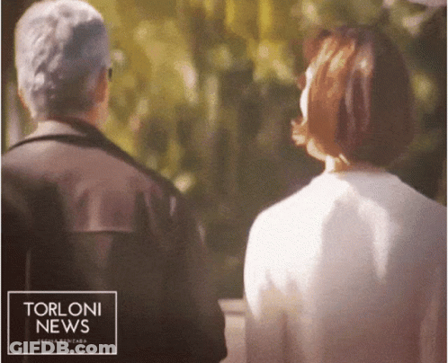 Man Woman Look Each Other Torloni News Logo GIF