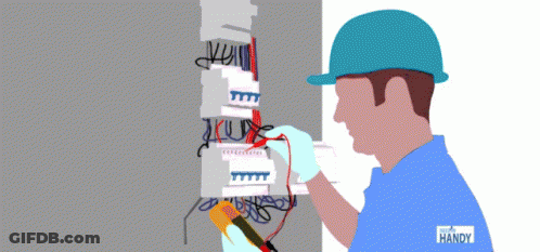 Man Working On Electrical Box Handy GIF