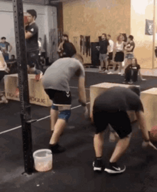 Man Working Out At Gym Burpee Gone Wrong GIF