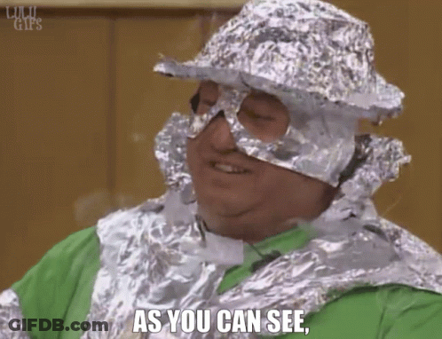 Man Wrapped In Tin Foil Saying As You Can See GIF