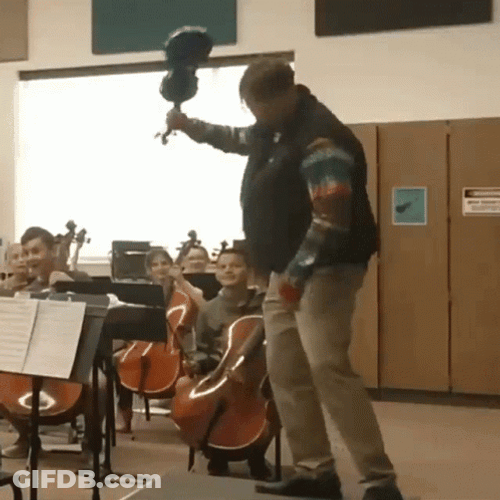 Man Wreaking Violin GIF