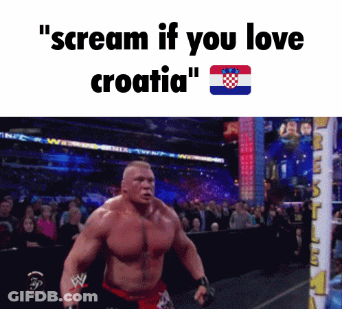 Man Wrestling Ring Scream If You Love Croatia GIF
