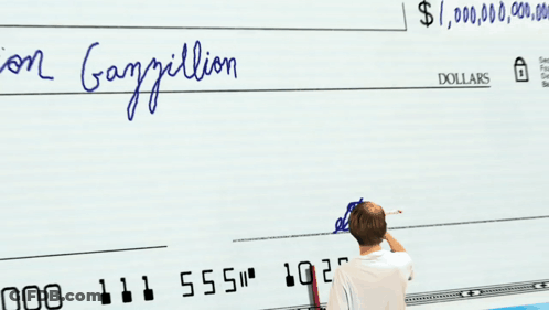 Man Writing Check Fred One Bajillion Gangjellon GIF