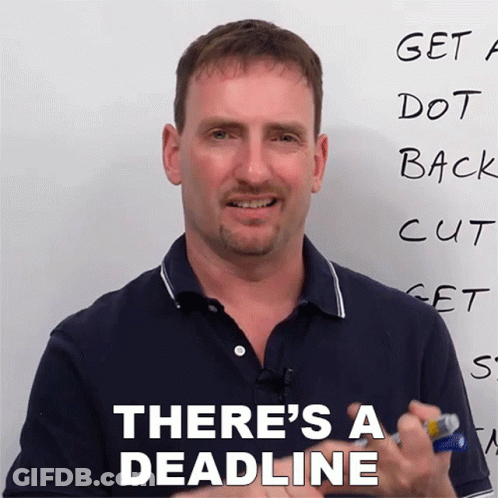 Man Writing Deadline On Whiteboard GIF