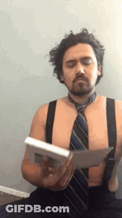 Man Writing Long List GIF