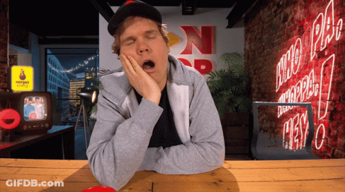 Man Yawning In Front Of Norway Sign GIF