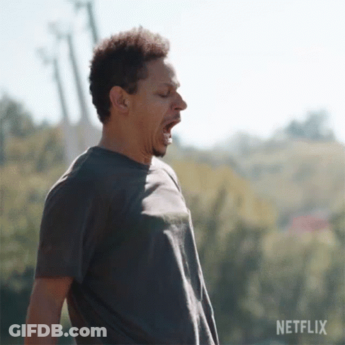 Man Yawning With Netflix Logo GIF