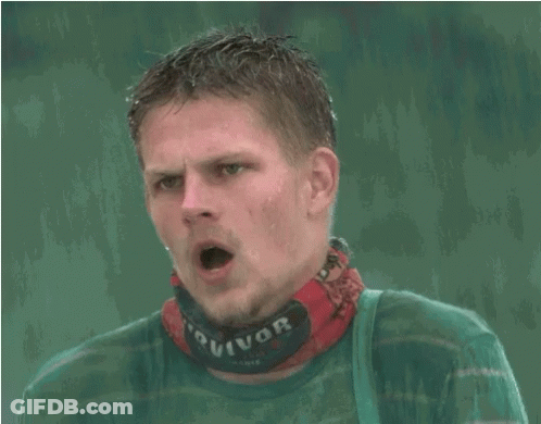 Man Yawning With Survivor Scarf GIF