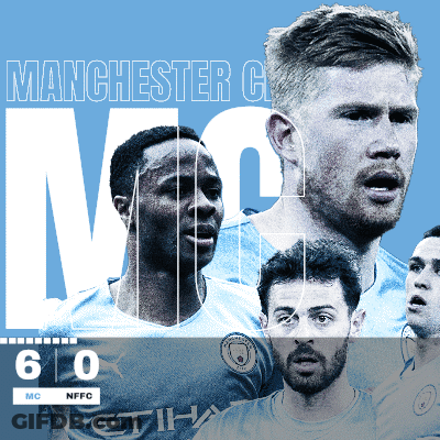 Manchester City Players Poster With 6-0 Score GIF