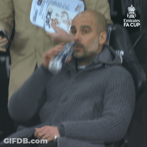Manchester Football Pep Guardiola Drink Water GIF