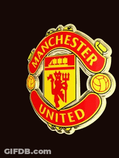 Manchester United Emblem With Lion And Ball GIF