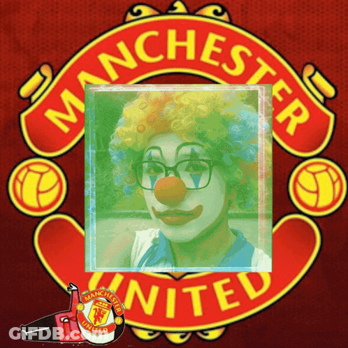 Manchester United Logo With Clown GIF