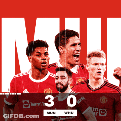Manchester United Soccer Team Score 3-0 GIF