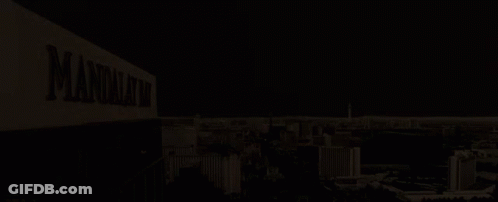 Mandalay Bay Sign Lit Up At Night GIF