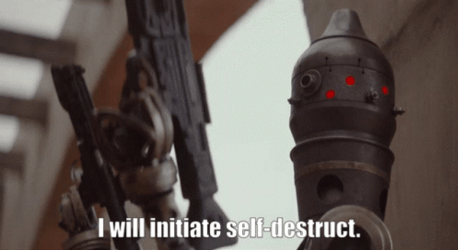 Mandalorian And Droid Initiate Self Destruct GIF